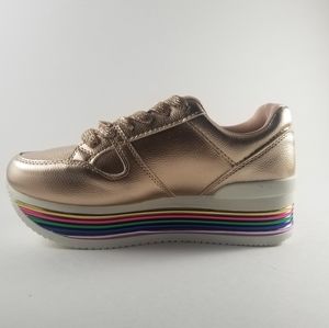 Qupid rose gold sneakers